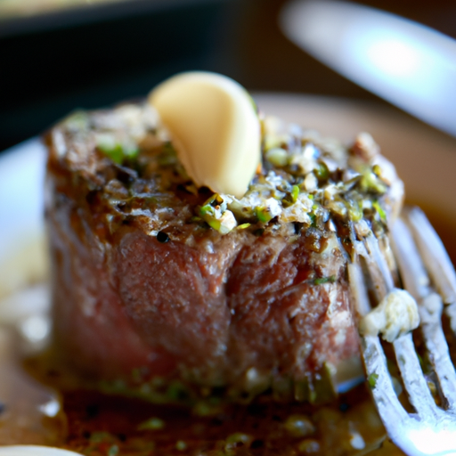 Tender filet mignon topped with melted garlic butter